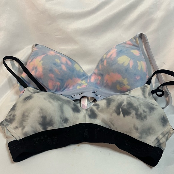 Bundle PINK Victoria's Secret Pastel and Monochrome Tie-Dye Bras - Picture 1 of 9